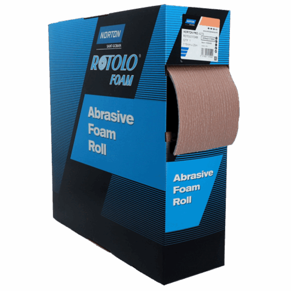 Norton Pro soft foam handvel 115mmx25mtr A275 P120 (Rotolo)