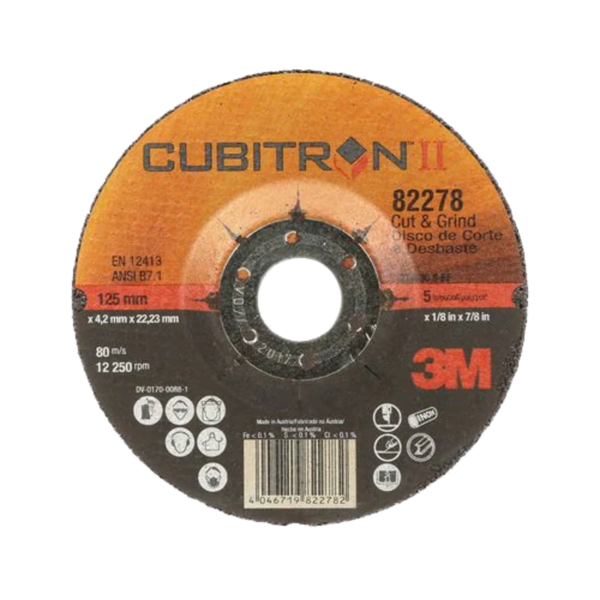 81149 3M Cubitron II afbraamschijf T27 125x4.2x22mm 10x