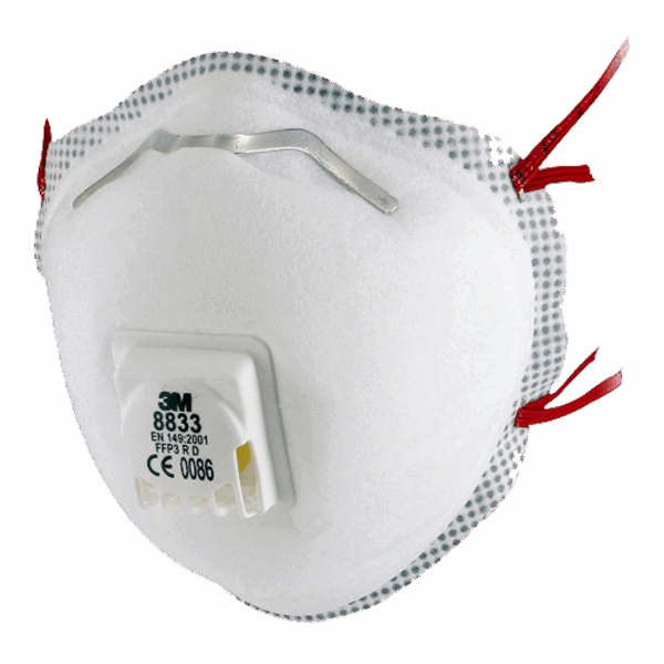 8833S 3M Stofmasker FFP3 met ventiel 4x5 (klein verpakking)