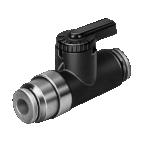 Kogelkraan met pushin aansluiting 6mm QH QS-6 (kunststof)