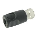 Koppeling NSI08 10mm slangpilaar ISO C knop zwart - swivel