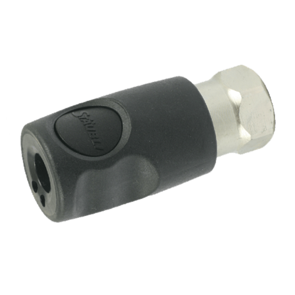 Koppeling NSI08 10mm slangpilaar ISO C knop zwart - swivel