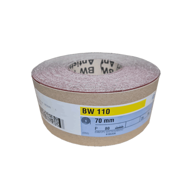 Schuurrol BW110 70mmx25mtr P80 rood