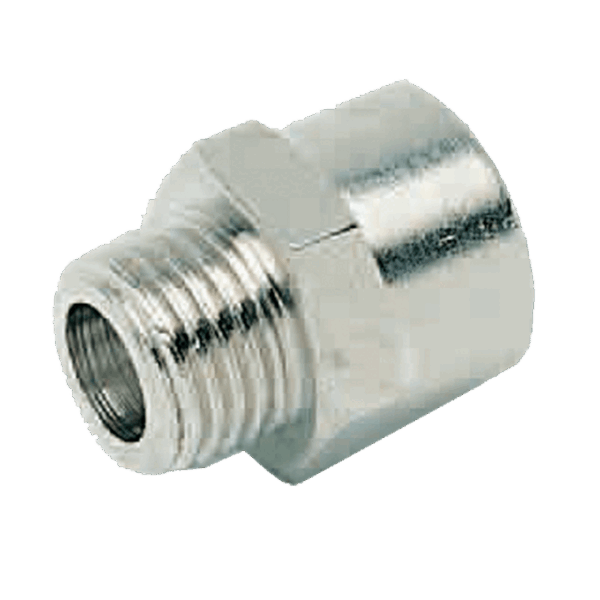 Verloop kort 3/8 buitendraad x 1/2 binnendraad