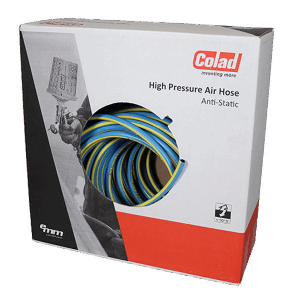 Colad Luchtslang Antistatisch blauw/geel 10x15mm 60mtr