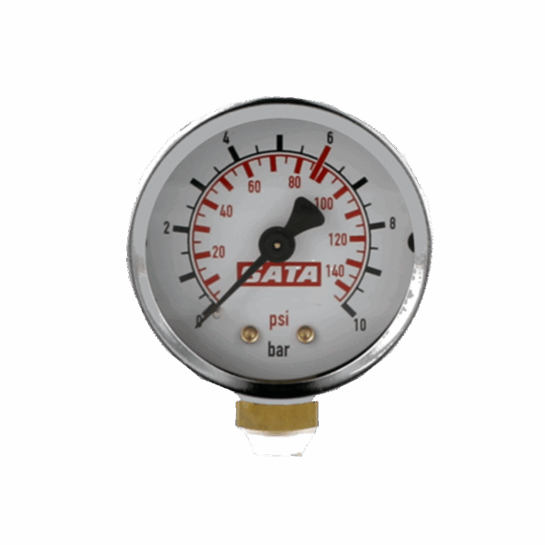 SATA Manometer 0-10 bar 50mm Drukvat 10 ltr