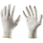 Nylon handschoen PU coating wit/wit Mt 11 1pr